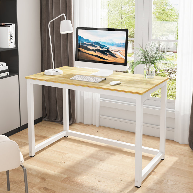 Bureau d'écriture pour bureau à domicile Agostini, Chêne / Blanc