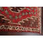 Tapis rouge / beige en laine noué à la main de conception unique des années 1970 de 4 pi 4 po x 6 pi 7 po Kennedee