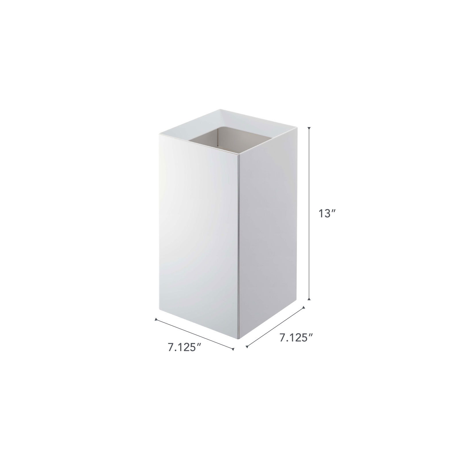 Yamazaki Home 2.37 Gallon Open Waste Basket, White