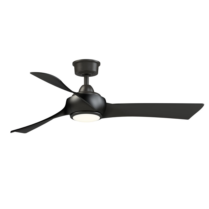 Wrap Custom 52 inch Indoor/Outdoor Ceiling Fan with LED CCT Select Light Kit - Dark Bronze with Black blades