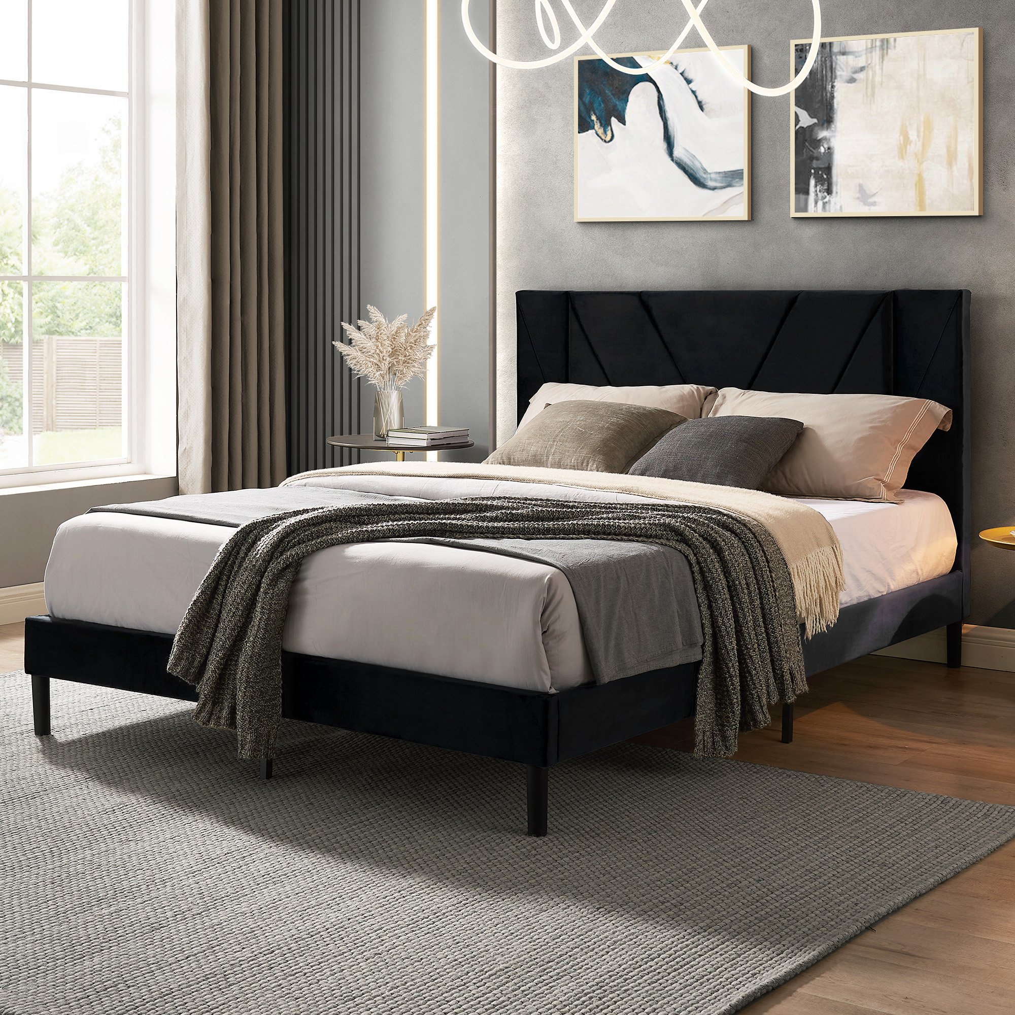 Latitude Run® Queen Upholstered Storage Platform Bed | Wayfair