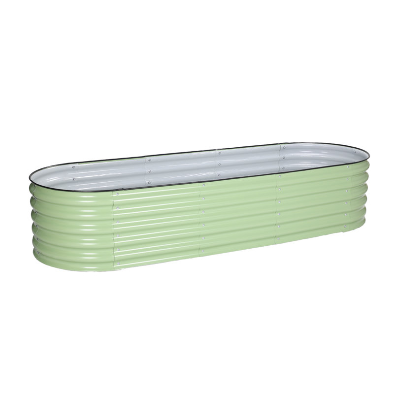 Anesa 5.5 ft x 4 ft Metal Raised Garden Bed, Green, 17'' H x 89" W x 27.5" D