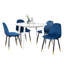Ensemble de salle à manger 5 pièces Contemporary, table ronde blanche avec 4 chaises-300682994-300682993-300682997