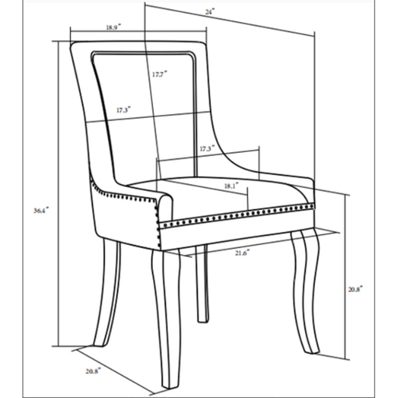 A&A Furniture,Ultra Side Dining Chair，Thickened fabric chairs, Gray
