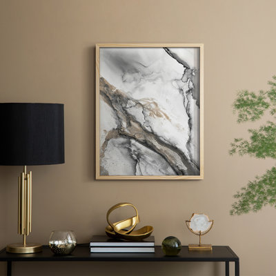 «Abstract Ink Fantasy II», reproduction encadrée - bois massif