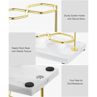 Toothbrush Holder, Resin Electric Toothbrush Holder With 3 Slots 2 Layers, Non-Slip Bathroom Accessories Organizer Toothbrush Toothpaste Razor Cleanser