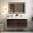 48 In. Double Sink Wall Mounted Bathroom Vanity With White Resin Top-104903846