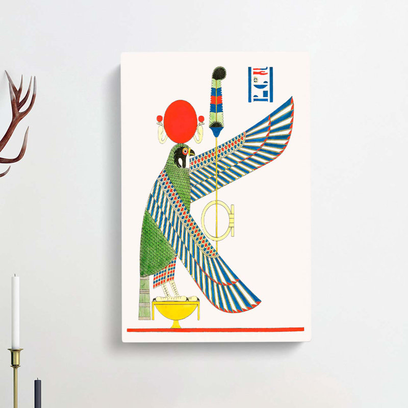 Egyptian Hawk by L. Dubois - Wrapped Canvas Painting, 50cm H x 35cm W x 3cm D