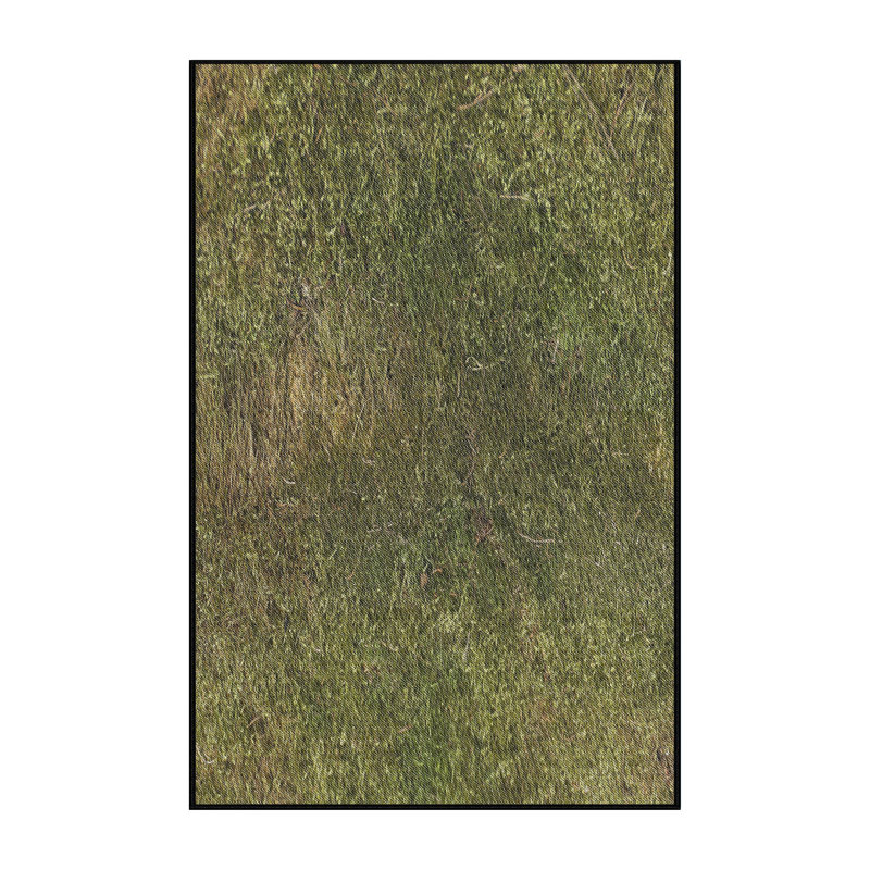 Tapis vert / brun en laine / polyester tissé à la machine, Rectangle 3 pi x 5 pi