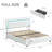 Alber Upholstered Platform Bed Frame with LED Lights & Storage Drawers - Diamond Tufted Headboard & Footboard, Modern Bedroom Furniture-1789157116-1789157107