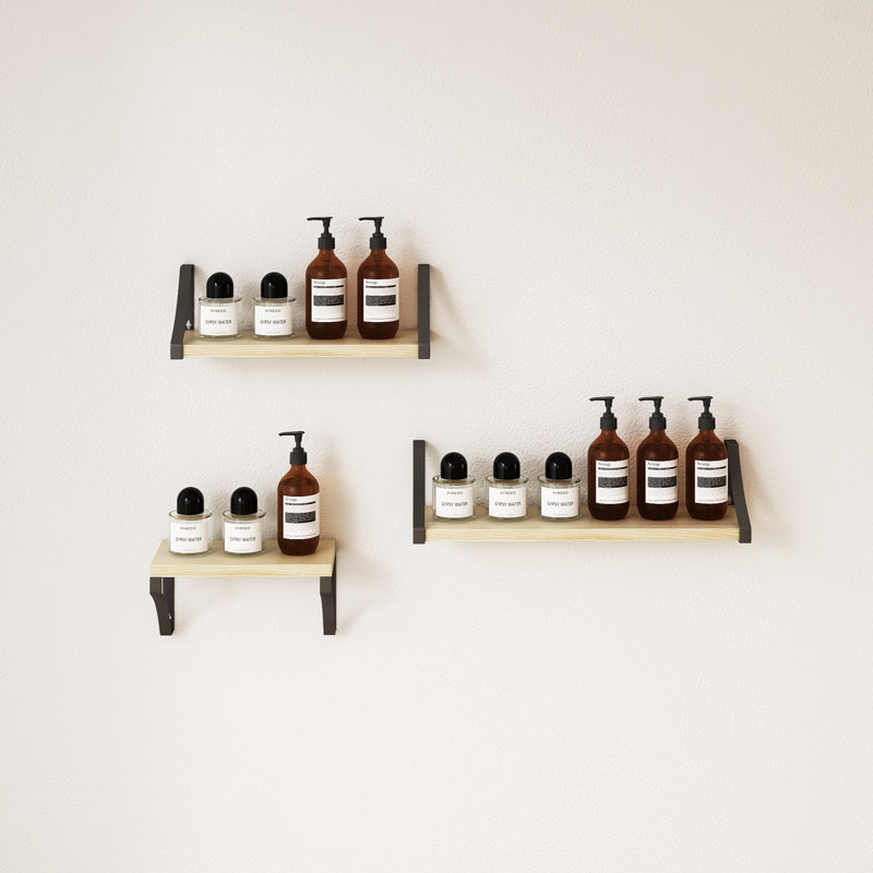 Neuber 3 Piece Wood Bracket Shelf