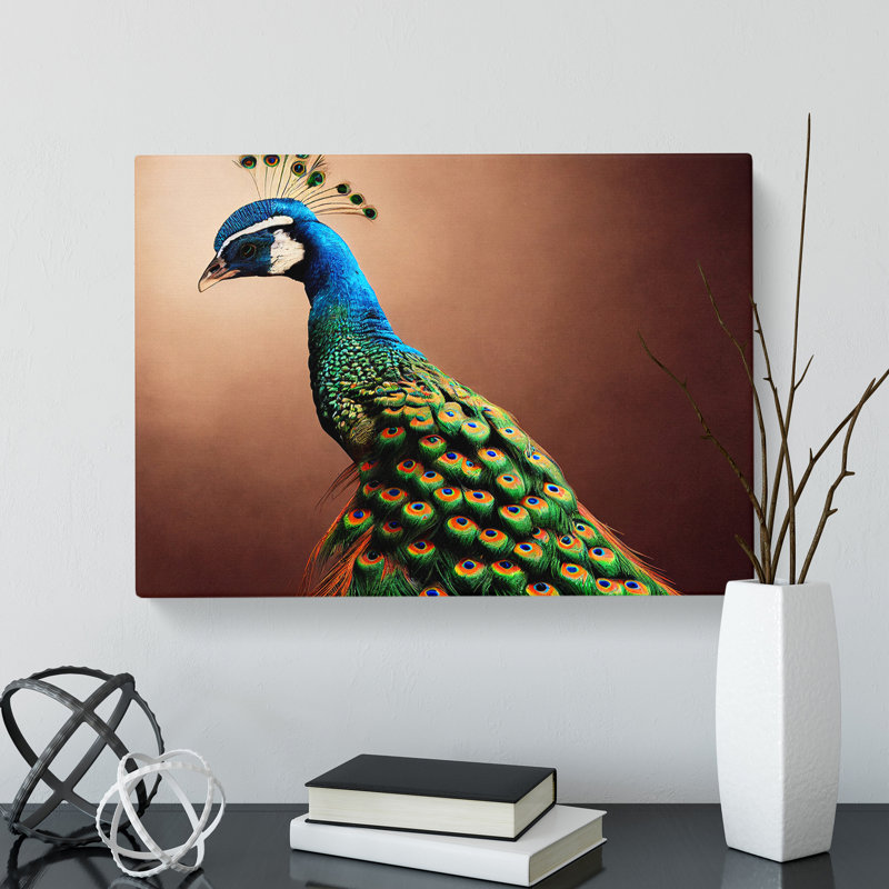 Unique Peacock - Wrapped Canvas, 40cm H x 60cm W x 3cm D