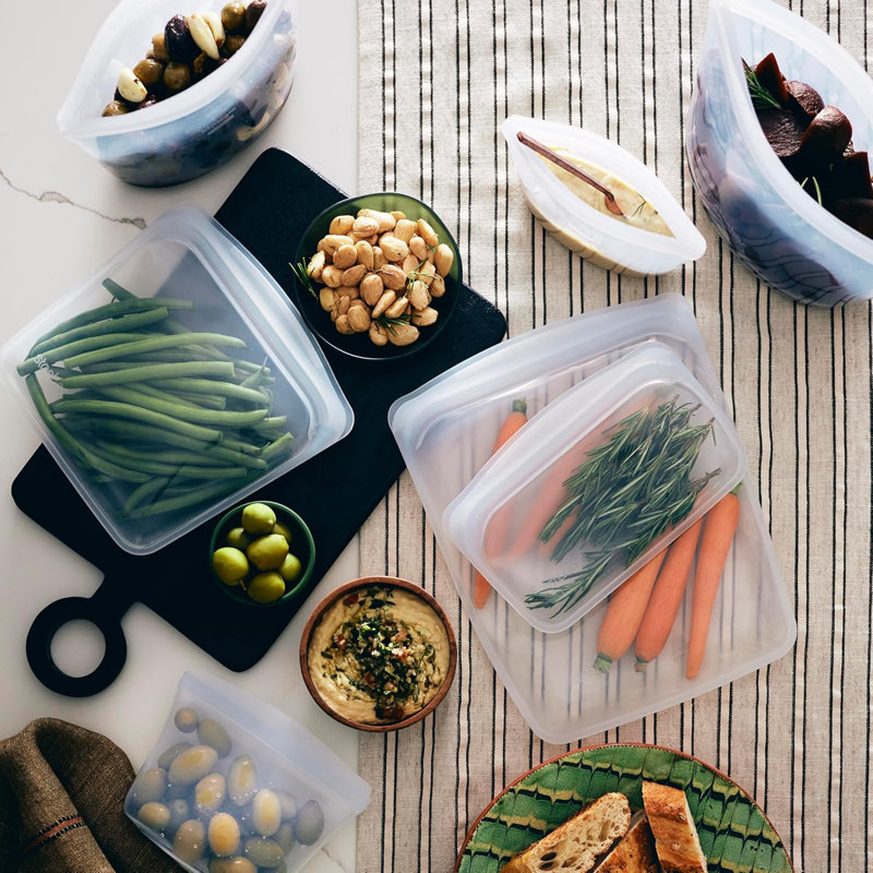 Paquet de 6, sacs de rangement transparents et multi-usages, sac à lunch