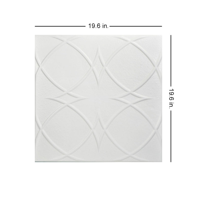 White Heron Polystyrene Glue-up Ceiling Tile with Geometric Design