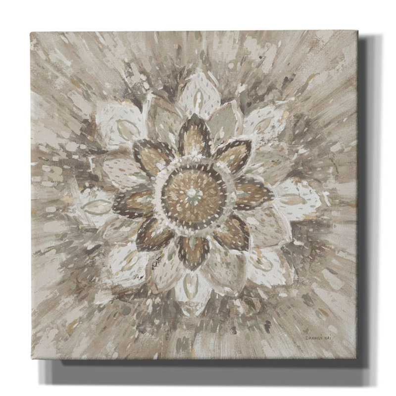 Toile épique «Spice Mandala Neutral» par Danhui Nai, H 12 po x l 12 po