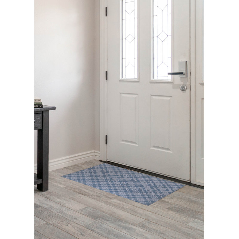 Cylie Tartan Indoor Doormat, Blue, 60" W x 84" L