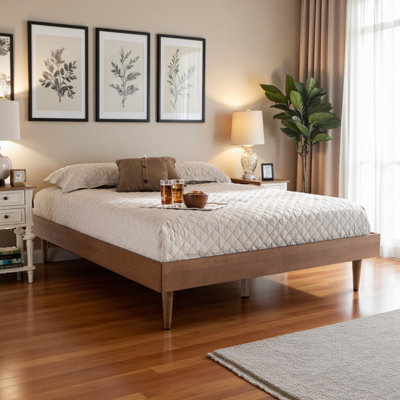 Isador Full Modern platform bed, mid-century Style, Brown 14.67'' H X 56.93'' W X 78.02'' L