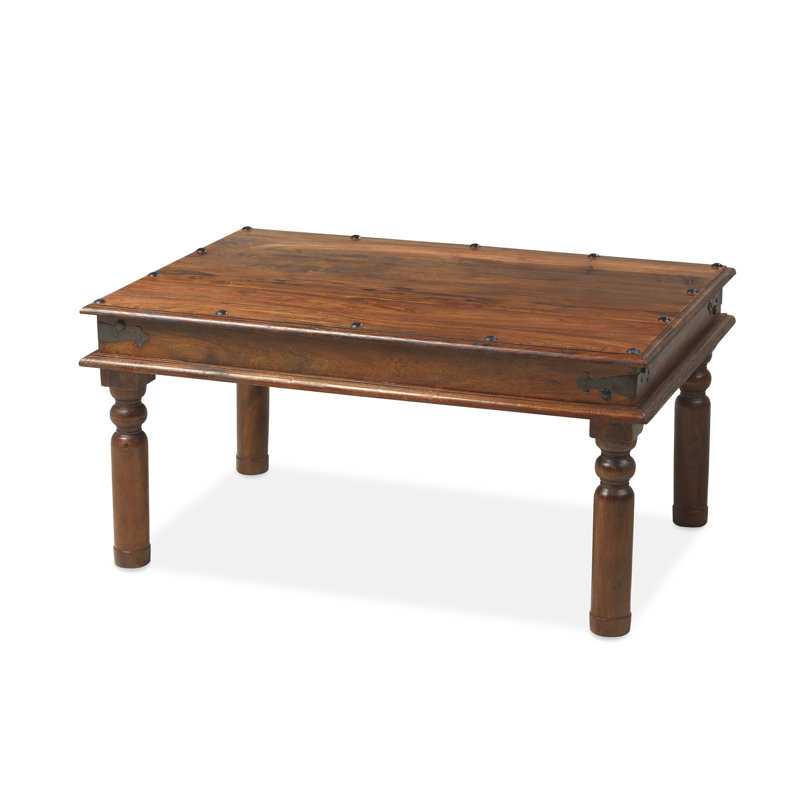 Indian Solid Wood Four Leg Coffee Table, 46 cm H x 60 cm W x 90 cm D