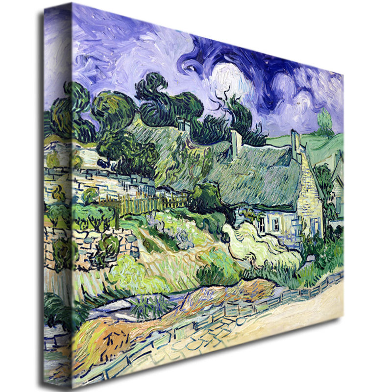 «Chalets à Auvers-Sur-Oise» par Vincent Van Gogh, reproduction d'art sur toile tendue, H 18 po x l 24 po x P 2 po