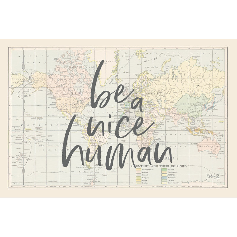 Carte Be Be Nice, H 8 po x l 12 po, Non, Toile tendue