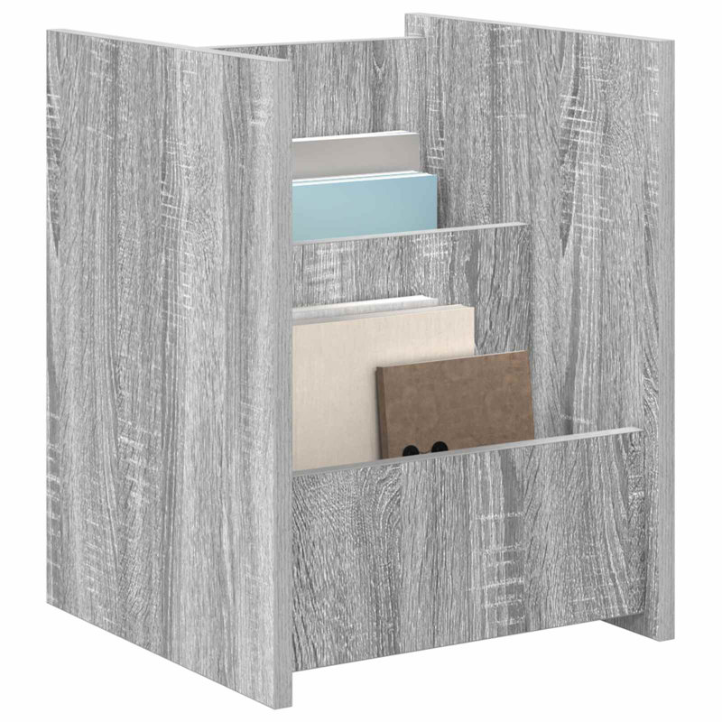 Wood Free Standing Magazine Rack, Grey
