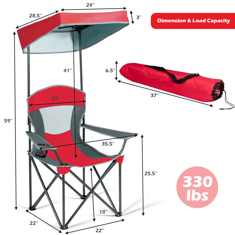 Chaise de camping pliante Nimmons, Rouge