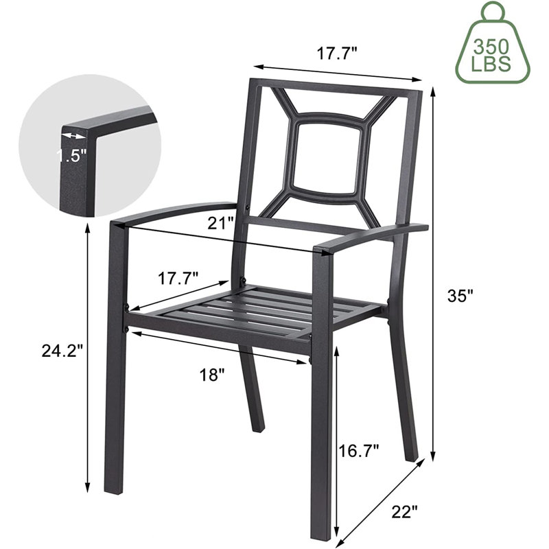 Tagor Metal Outdoor Stacking Dining Armchair