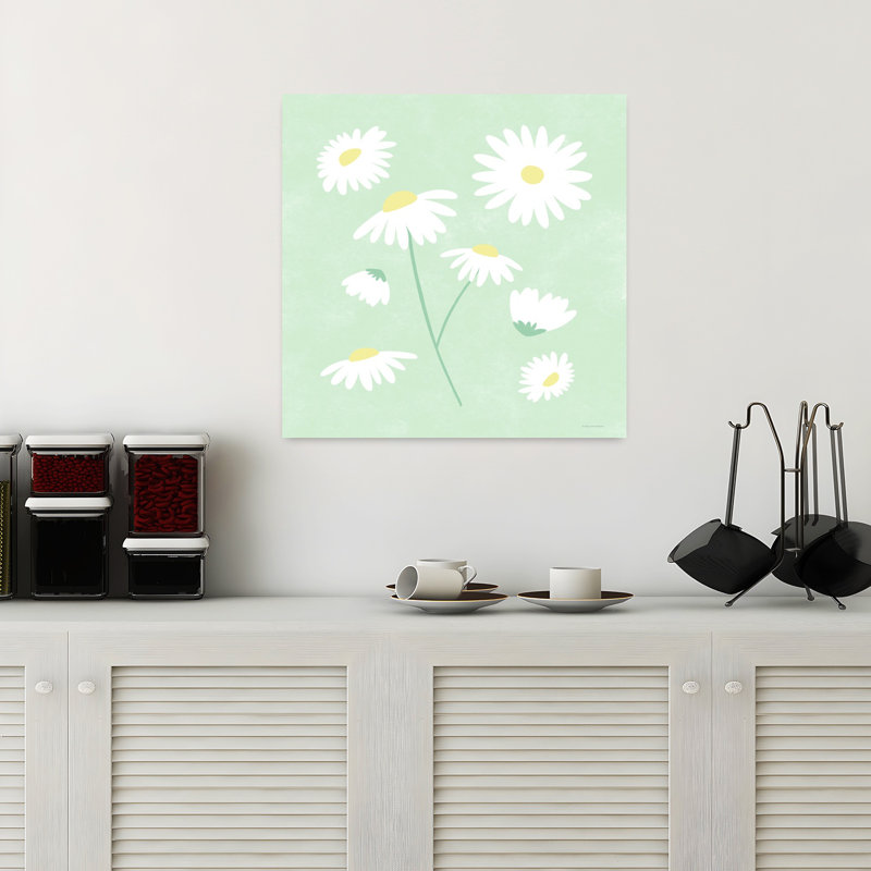 More Daisies, art abstrait de marguerite contemporaine, H 18 po x l 18 po