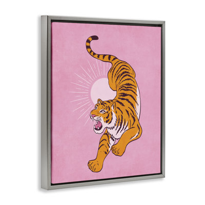 «Preppy Roaring Tiger Brown», toile encadrée par Nataly White