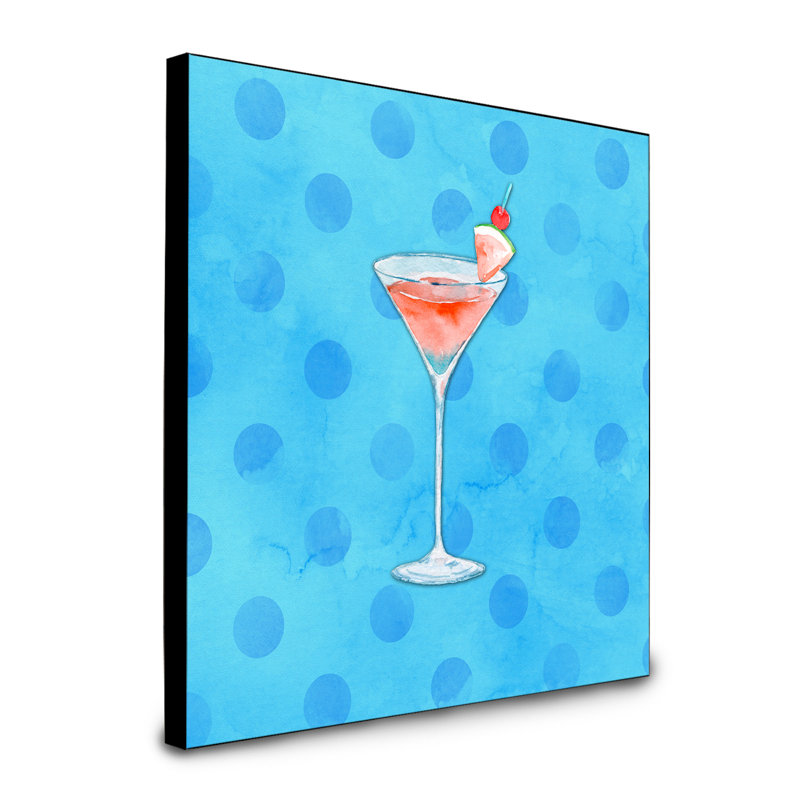 Panneau mural martini art Dorning, bleu