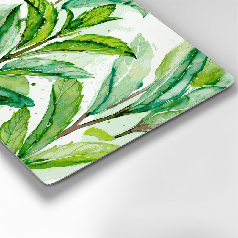 Art mural botanique vert menthe en métal, H 132 po x l 168 po x P 0,05 po