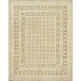 Agra Hand Knotted Wool Vintage Look Area Rug in Beige