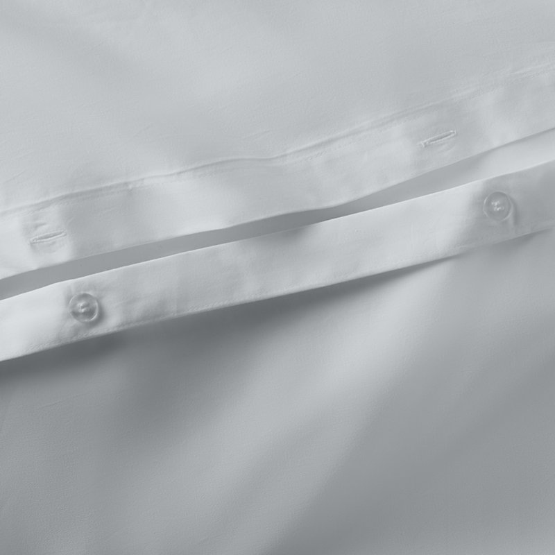 Ensemble de housse de couette en satin de coton Danfield, Bleu orageux, Housse de couette pour lit double / grand lit et 2