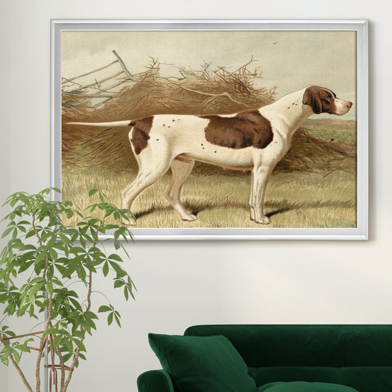" Pointer " Painting Print, Silver, 18.5" H x 24.5" W x 1.5" D