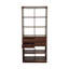 Bibliothèque ouverte à 4 tiroirs de rangement, 31,42 × 11,81 × 70,87 cm, vitrine haute autoportante en panneaux de particules, monobloc, couleur noyer, avec tiroirs
