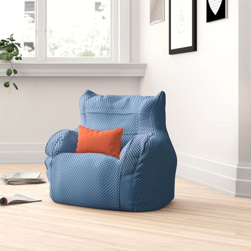 Roxeanne Polyester Bean Bag Chair & Lounger, Blue