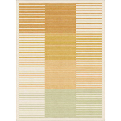 Tapis tissé à plat jaune Kehr Modern