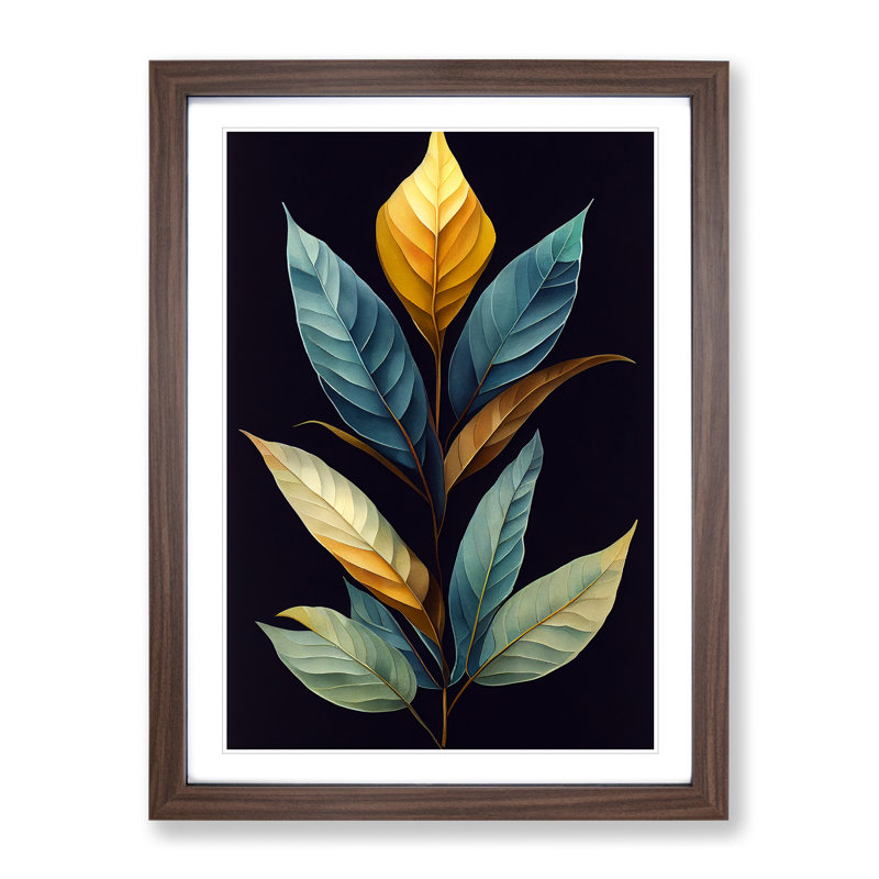 Unbelievable Leaves - Single Picture Frame Print, 64cm H x 46cm W x 2cm D, Walnut Framed