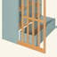 Lit mezzanine avec tablettes, lit mezzanine en bois avec échelle et tablettes de rangement-133671825-133671826