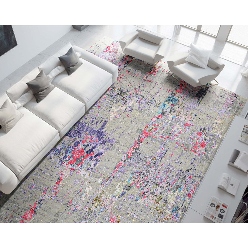 Tapis rectangulaire noué à la main, Rectangle 10 pi x 14 pi