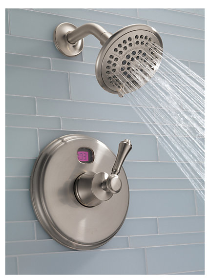 Robinet de baignoire et douche avec moniteur, Acier inoxydable Brilliance