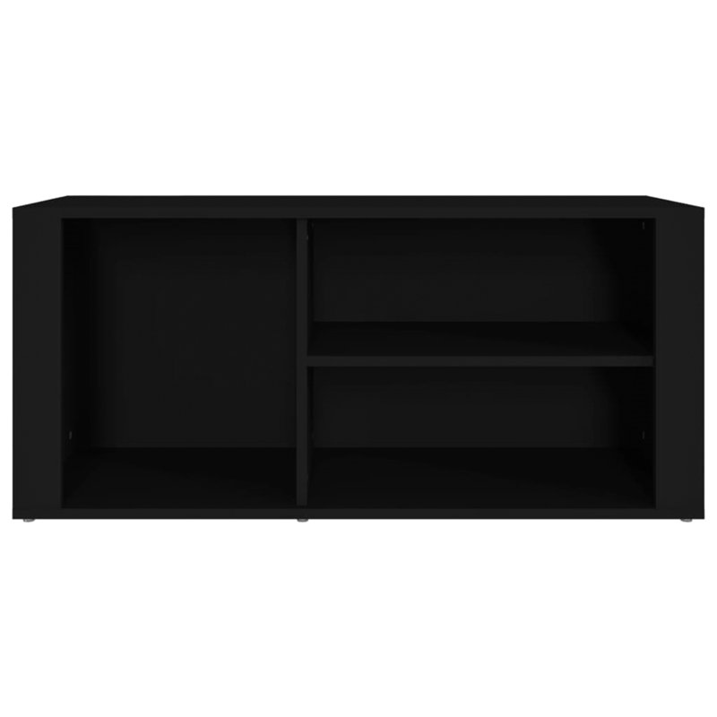 Minot Cotton Blend Upholstered Storage Bench, Black