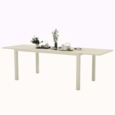 97.2"L Extendable Aluminum Outdoor Dining Table