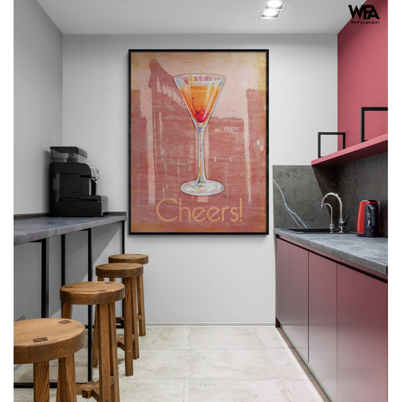 «Big City Cocktail II» par Paul Brent, impression encadrée de Manhattan, impression de boisson Manhattan, art de Paul Brent, art de bar à cocktail, art mural encadré