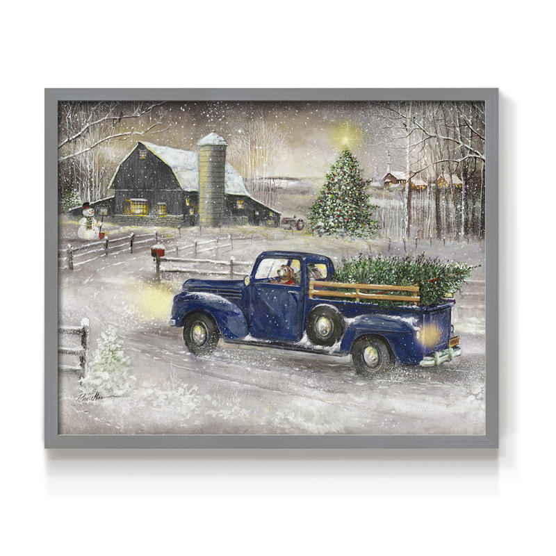 Souvenirs d'hiver - reproduction encadrée, H 16 po x l 20 po, Gris