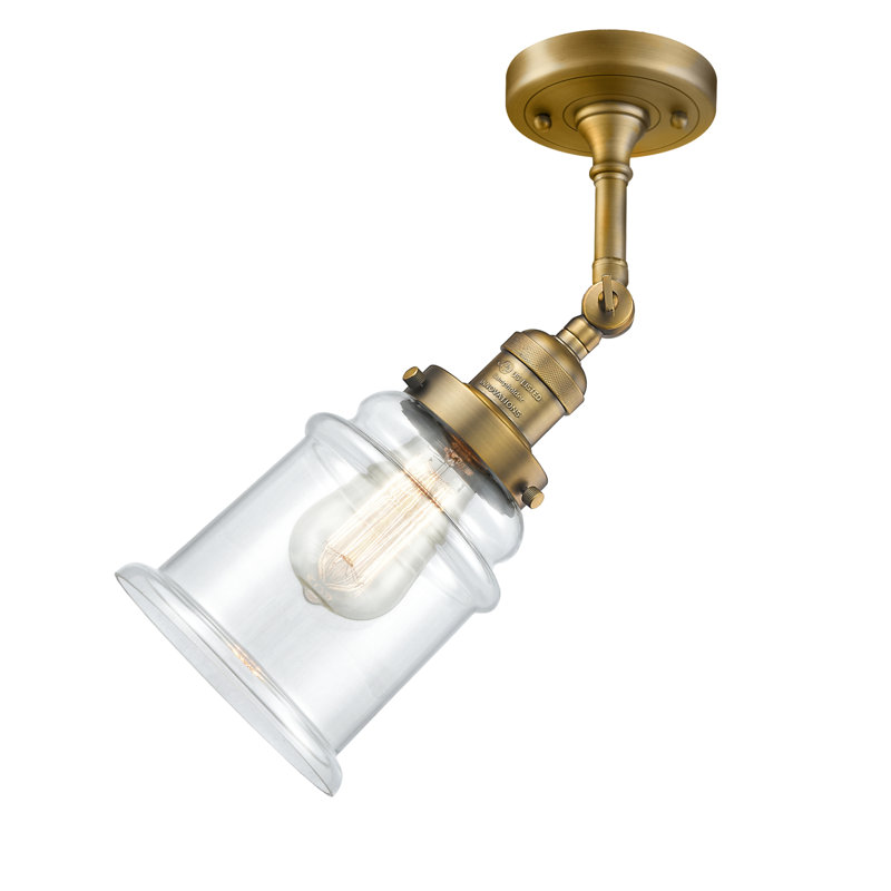 Galaviz Dimmable Bath Sconce, 6 Watt Vinage LED Bulb, Clear, Brushed Brass