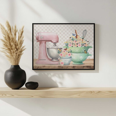 In the Kitchen Mixer & Colanders by Nicole DeCamp Art Print