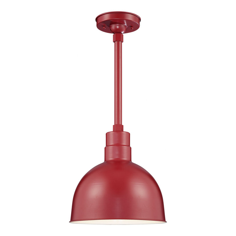 Luminaire suspendu en forme de cloche à 1 lumière DEL Gutierez, H 24 po x l 0,75 po, Blanc, H 11,5 po x l 12 po