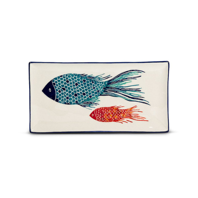 Plateau à imprimé de poissons Dafne