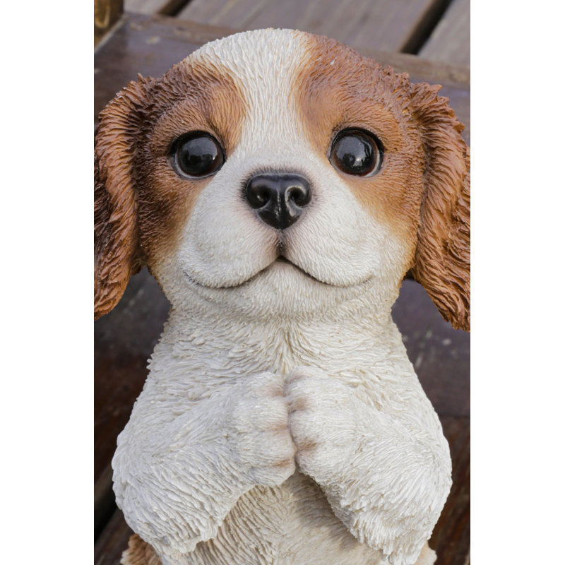 Statue chiot cavalier King Charles Spaniel priant